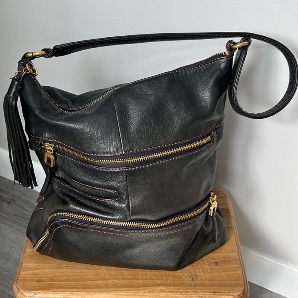 Make an offer.Beautiful Black Leather Hobo International Bag